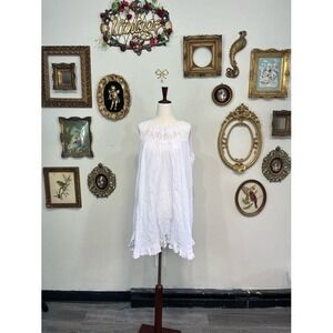 Vintage Amanda Stewart Pastel Floral Embroidered Nightgown Dress Y2K